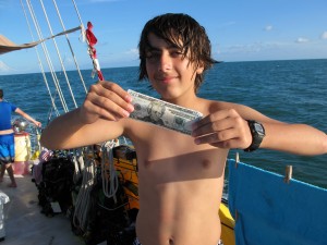 Dom found money on the dive!  This kid should play the lottery--lucky devil!