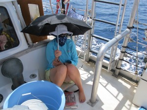The lengths we go to--hiding from the sun!